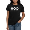 thumbnail image 1 of CafePress - Peace Love Elephant Women's Dark T Shirt - Women's Traditional Fit Dark T-Shirt, 1 of 4