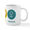 thumbnail image 1 of CafePress - Peace Love Feminism Mug - 11 oz Ceramic Mug - Novelty Coffee Tea Cup, 1 of 6