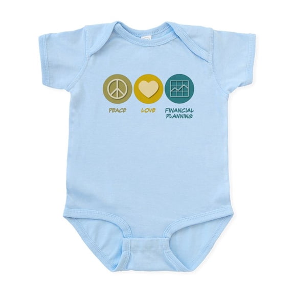 CafePress - Peace Love Financial Planning Infant Bodysuit - Baby Light Bodysuit, Size Newborn - 24 Months