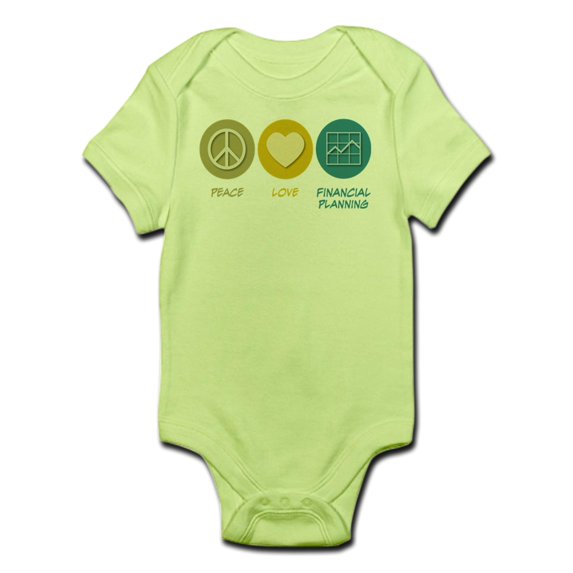 CafePress - Peace Love Financial Planning Infant Bodysuit - Baby Light Bodysuit
