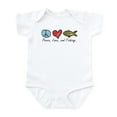 thumbnail image 1 of CafePress - Peace, Love, Fishing Infant Bodysuit - Baby Light Bodysuit, Size Newborn - 24 Months, 1 of 4