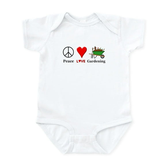 CafePress - Peace Love Gardening Infant Bodysuit - Baby Light Bodysuit, Size Newborn - 24 Months