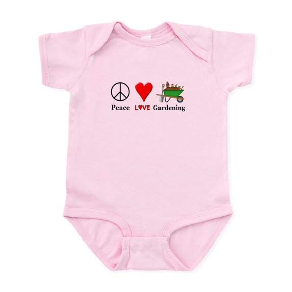 CafePress - Peace Love Gardening Infant Bodysuit - Baby Light Bodysuit, Size Newborn - 24 Months