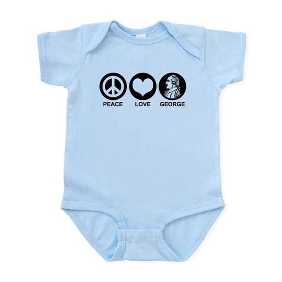 CafePress - Peace Love George Infant Bodysuit - Baby Light Bodysuit, Size Newborn - 24 Months