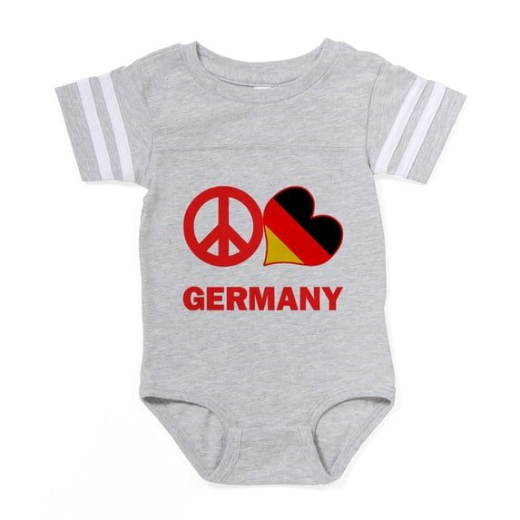 CafePress - Peace Love Germany - Cute Infant Baby Football Bodysuit