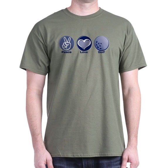 CafePress - Peace Love Golf Dark T Shirt - Men's Classic Graphic Cotton T-Shirt