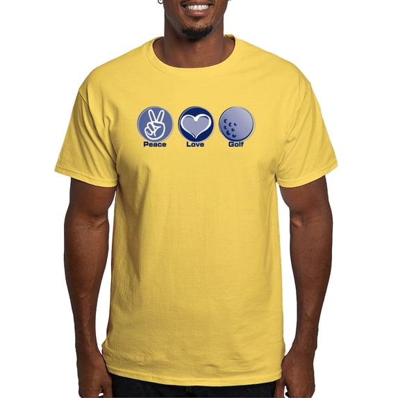 CafePress - Peace Love Golf Light T Shirt - Men's Classic Graphic T-Shirt