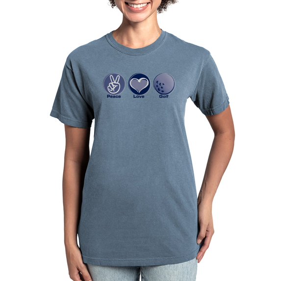 CafePress - Peace Love Golf - Womens Comfort Colors® Shirt