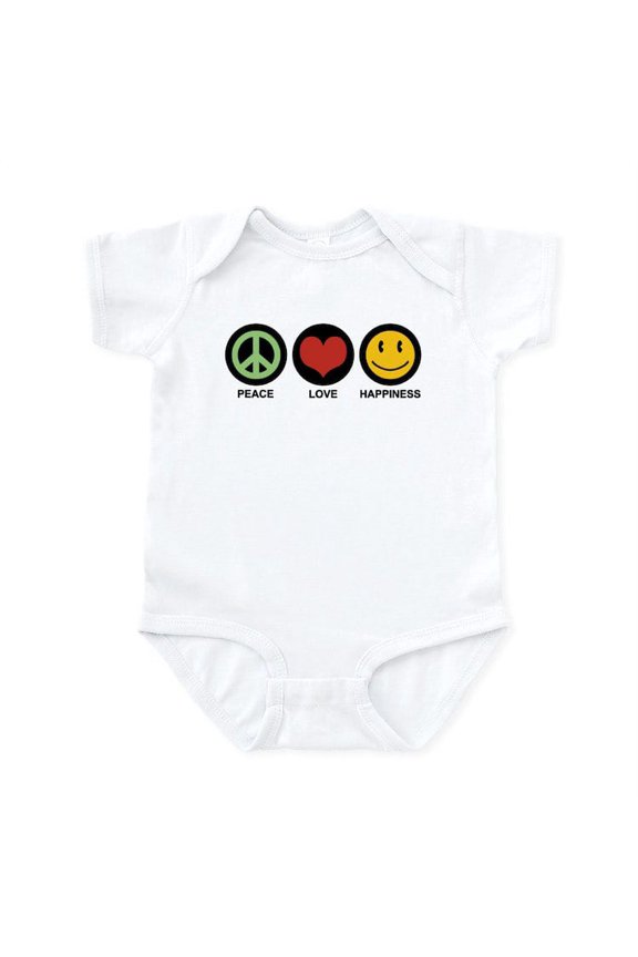 - Peace Love Happiness Infant Bodysuit - Baby Light Bodysuit, Size Newborn - 24 Months