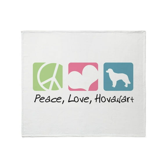 CafePress - Peace, Love, Hovawart Throw Blanket - Soft Fleece Throw Blanket, 50"x60" Stadium Blanket