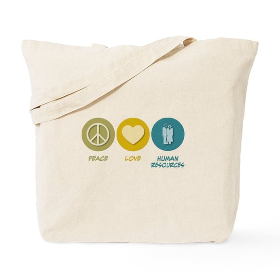 CafePress - Peace Love Human Resources Tote Bag - Unisex Canvas Tote Bag, Beige, 1-Piece