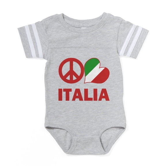 CafePress - Peace Love Italy - Cute Infant Baby Football Bodysuit