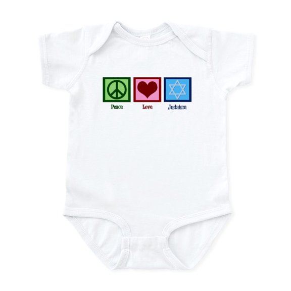 CafePress - Peace Love Judaism Infant Bodysuit - Baby Light Bodysuit, Size Newborn - 24 Months