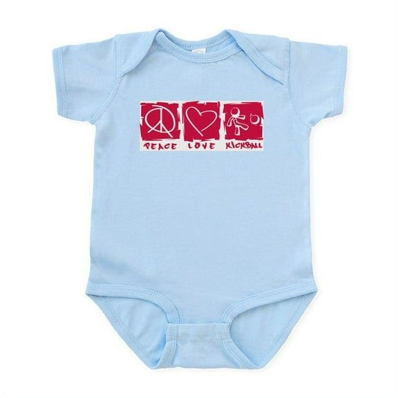 CafePress - Peace.Love.Kickball Infant Bodysuit - Baby Light Bodysuit, Size Newborn - 24 Months