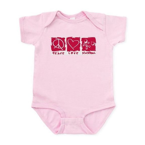 CafePress - Peace.Love.Kickball Infant Bodysuit - Baby Light Bodysuit, Size Newborn - 24 Months