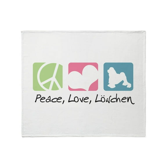 CafePress - Peace, Love, Löwchen Throw Blanket - Soft Fleece Throw Blanket, 50"x60" Stadium Blanket