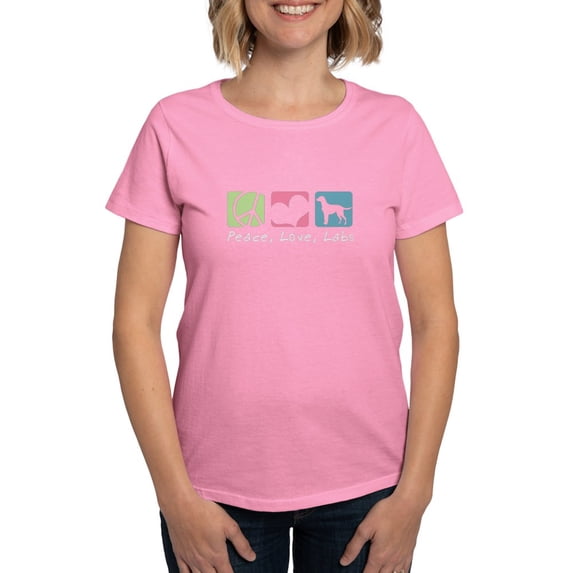CafePress - Peace, Love, Labs Women's Dark T Shirt - Women's Traditional Fit Dark T-Shirt
