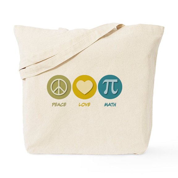 CafePress - Peace Love Math Tote Bag - Unisex Canvas Tote Bag, Beige, 1-Piece