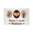 thumbnail image 1 of CafePress - Peace Love Medicine Caduceus - Rectangle Magnet, 2"x3" Refrigerator Magnet, 1 of 3