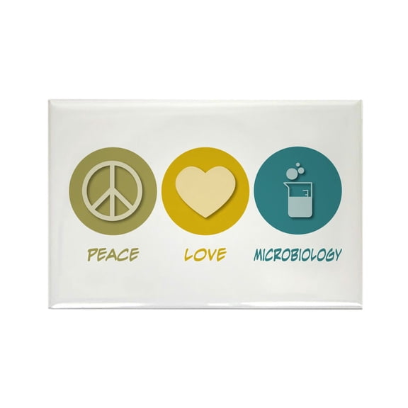 CafePress - Peace Love Microbiology - Rectangle Magnet, 2"x3" Refrigerator Magnet