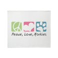 thumbnail image 1 of CafePress - Peace, Love, Morkies Throw Blanket - Soft Fleece Throw Blanket, 50"x60" Stadium Blanket, 1 of 2