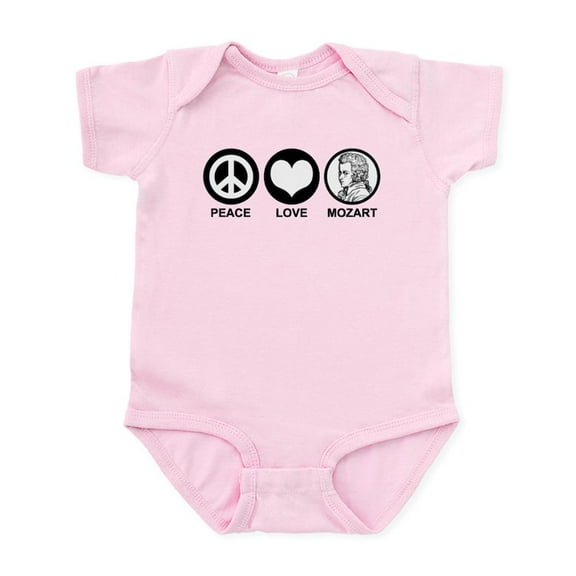 CafePress - Peace Love Mozart Infant Bodysuit - Baby Light Bodysuit, Size Newborn - 24 Months