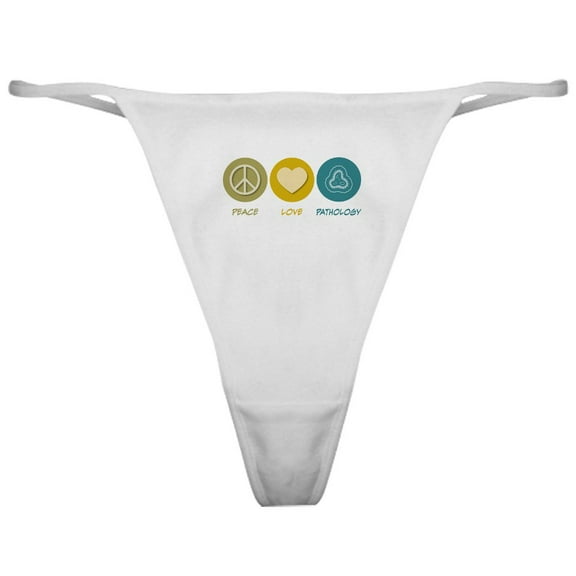 CafePress - Peace Love Pathology Classic Thong - Women's Sexy Novelty Thong Panties Underwear