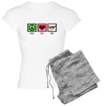 thumbnail image 1 of CafePress - Peace Love Pool Women's Light Pajamas - Women's Short Sleeve Print T-Shirt and Pants Light Cotton Pajama Set, 1 of 7