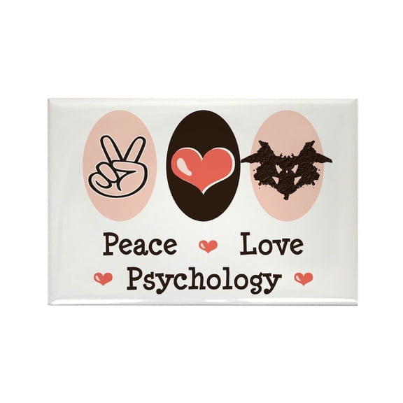 CafePress - Peace Love Psychology - Rectangle Magnet, 2"x3" Refrigerator Magnet