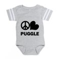 thumbnail image 1 of CafePress - Peace Love Puggle - Cute Infant Baby Football Bodysuit, 1 of 3