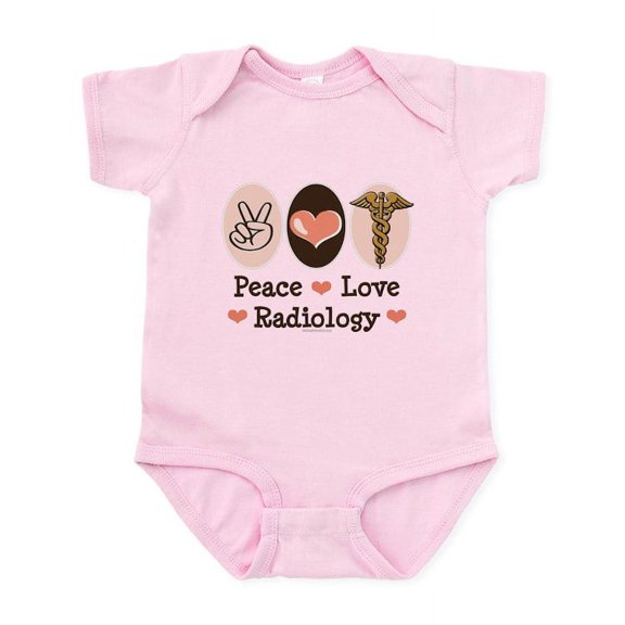 CafePress - Peace Love Radiology Infant Bodysuit - Baby Light Bodysuit, Size Newborn - 24 Months