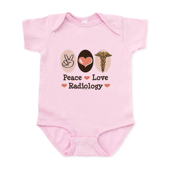 CafePress - Peace Love Radiology Infant Bodysuit - Baby Light Bodysuit, Size Newborn - 24 Months