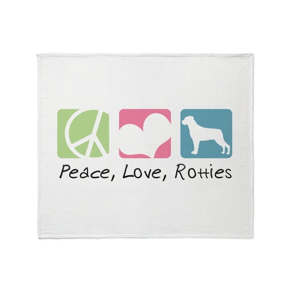 CafePress - Peace, Love, Rotties Throw Blanket - Soft Fleece Throw Blanket, 50"x60" for All Ages