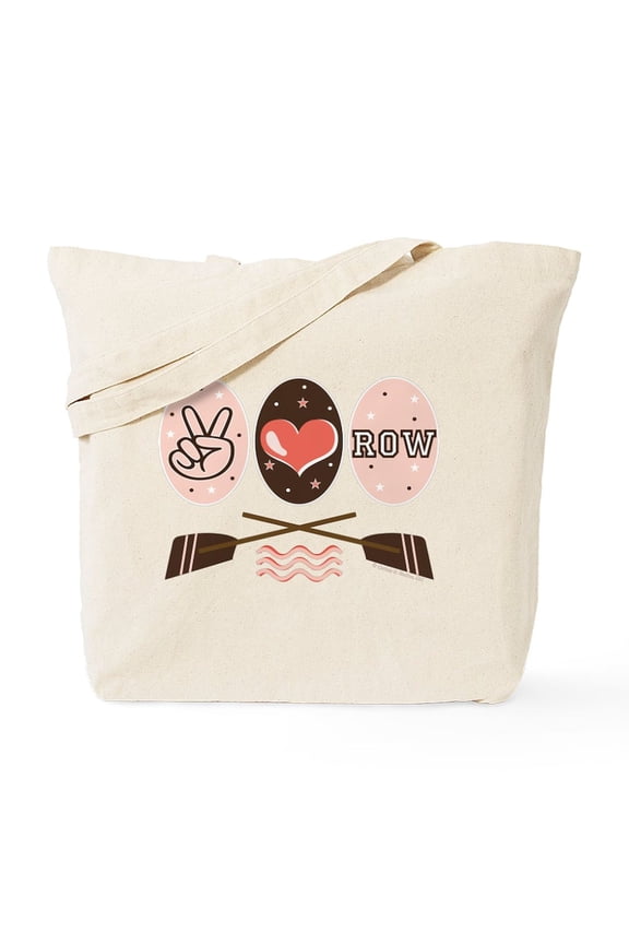 - Peace Love Row Crew Tote Bag - Unisex Canvas Tote Bag, Beige, 1-Piece