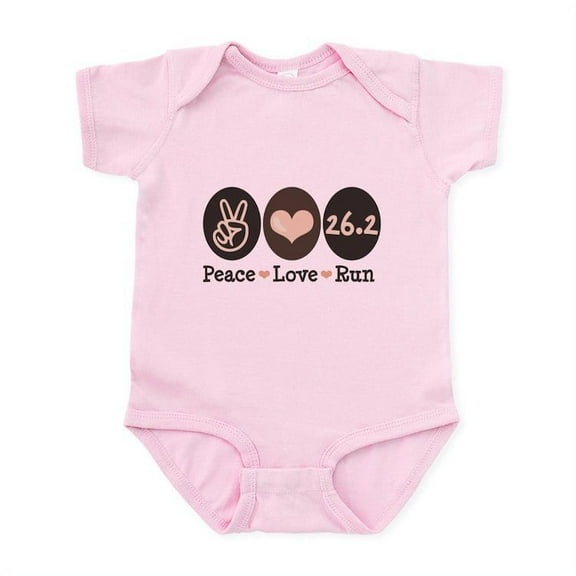 CafePress - Peace Love Run 26.2 Marathon Infant Bodysuit - Baby Light Bodysuit, Size Newborn - 24 Months