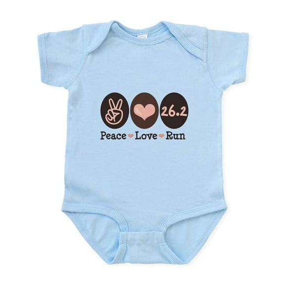 CafePress - Peace Love Run 26.2 Marathon Infant Bodysuit - Baby Light Bodysuit, Size Newborn - 24 Months