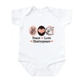 thumbnail image 1 of CafePress - Peace Love Shakespeare Infant Bodysuit - Baby Light Bodysuit, Size Newborn - 24 Months, 1 of 4