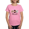 thumbnail image 1 of CafePress - Peace Love Shakespeare T Shirt - Women's Traditional Fit Dark T-Shirt, 1 of 4
