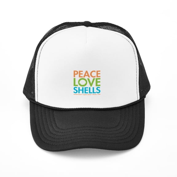 CafePress - Peace Love Shells - Adjustable Unisex Printed Trucker Hat with Mesh Back