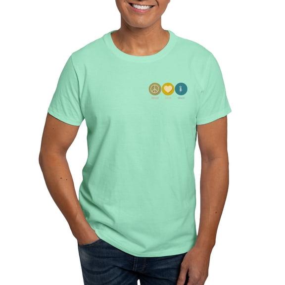 CafePress - Peace Love Teach Dark T Shirt - Men's Classic Graphic Cotton T-Shirt