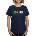 thumbnail image 1 of CafePress - Peace Love Theatre Women's Value T Shirt - Women's Traditional Fit Dark T-Shirt, 1 of 4