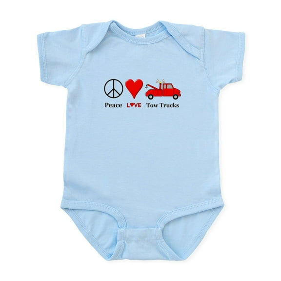 CafePress - Peace Love Tow Trucks Infant Bodysuit - Baby Light Bodysuit, Size Newborn - 24 Months