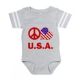 thumbnail image 1 of CafePress - Peace Love USA - Cute Infant Baby Football Bodysuit, 1 of 3