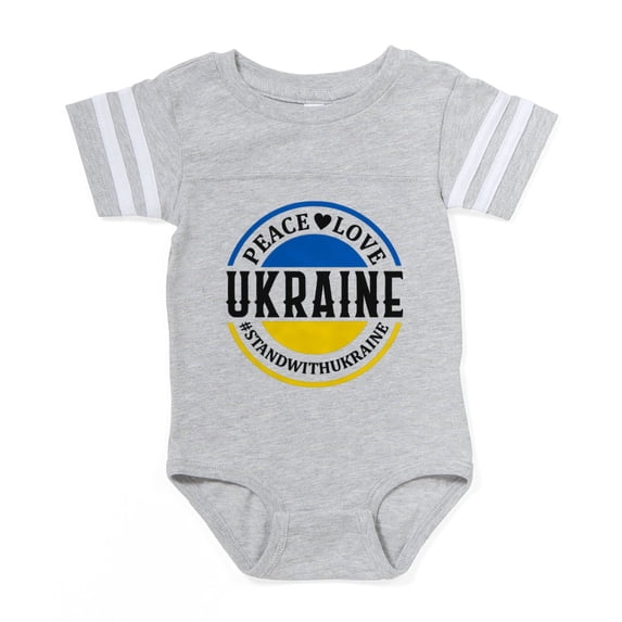 CafePress - Peace Love Ukraine - Cute Infant Baby Football Bodysuit