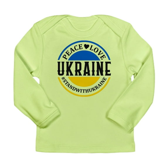 CafePress - Peace Love Ukraine Long Sleeve T Shirt - Long Sleeve Infant T-Shirt