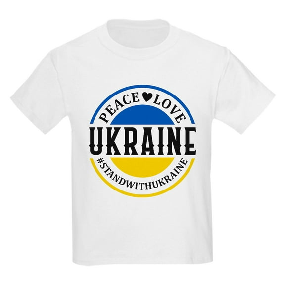 CafePress - Peace Love Ukraine T Shirt - Light T-Shirt Kids XS-XL
