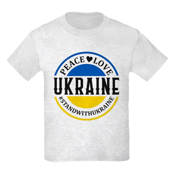 CafePress - Peace Love Ukraine T Shirt - Light T-Shirt Kids XS-XL
