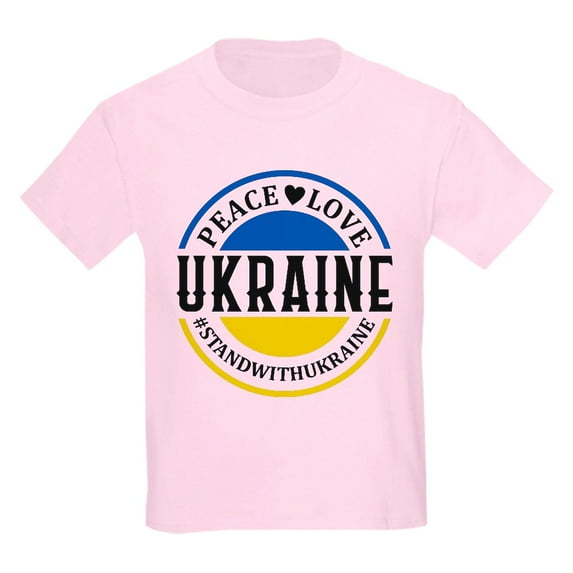 CafePress - Peace Love Ukraine T Shirt - Light T-Shirt Kids XS-XL