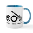 thumbnail image 1 of CafePress - Peace Love Ukulele Mug - 11 oz Ceramic Mug - Novelty Coffee Tea Cup, 1 of 4