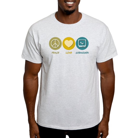 CafePress - Peace Love Ultrasounds Light T Shirt - Men's Classic Graphic T-Shirt